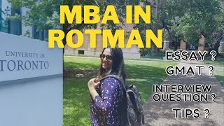 How I got into Rotman MBA  University of Toronto  GMAT 700  Scholarship My Essay [upl. by Zinah]