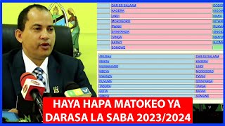 MATOKEO YA DARASA LA SABA 20232024 [upl. by Anicul]