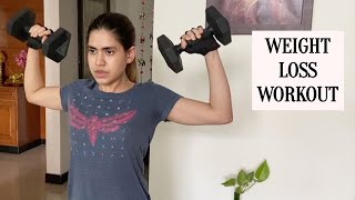 Full Body Workout for weight loss fat loss at home with weights or Dumbbells [upl. by Aldo]