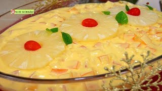 POSTRE NAVIDEÑO CON 3 INGREDIENTES ENSALADA GELATINA PIÑA COCO ROSVI HERNANDEZ [upl. by Rehtnug]