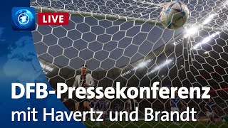 FußballWM 2022 in Katar DFBPressekonferenz mit Kai Havertz und Julian Brandt [upl. by Airbmak]