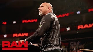 Goldberg returns to battle Dolph Ziggler at SummerSlam Raw Aug 5 2019 [upl. by Teplica]