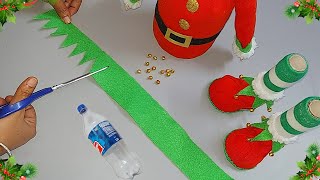 Economical Christmas decoration idea from waste plastic bottle  DIY Christmas craft idea🎄265 [upl. by Arek]