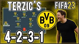 Replicate Edin Terzics 4231 Borussia Dortmund Tactics in FIFA 23  Custom Tactics Explained [upl. by Ecila]