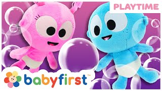 Playtime w Soap Bubbles amp Balloons  Toddler Learning Video w GooGoo GaGa  Baby Shows  Baby First [upl. by Ednihek]