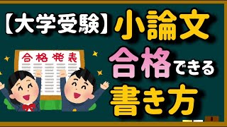 【大学受験】小論文で合格できる書き方！【例文あり】 [upl. by Aleacem479]