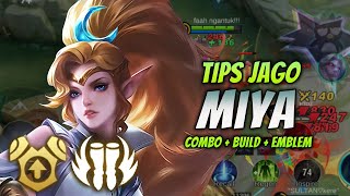 CARA MAIN MIYA ITEM BARU  BUILD amp EMBLEM MIYA TERSAKIT 2023   MIYA GOLD LANE GAMEPLAY [upl. by Erdnaxela]