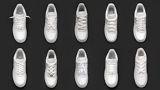 10 Cool Shoe Lace styles Nike Air Force 1  Shoe lacing tutorials [upl. by Ezequiel]