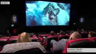 BBC News Water bubbles and smells in UK first 4DX cinema [upl. by Noislla]