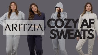 ARITZIA LOUNGEWEAR  TryonReview  Cozy AF Sweatpants Hoodies Crewnecks [upl. by Arlan906]