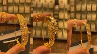 Most stylish Beautiful and simple Gold bracelet  ring design Dubai gold bracelet design 2023 [upl. by Akeemahs522]