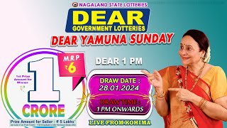 DEAR 1 PM YAMUNA SUNDAY WEEKLY DRAW DATE 28012024 NAGALAND STATE LOTTERIES [upl. by Vitalis]