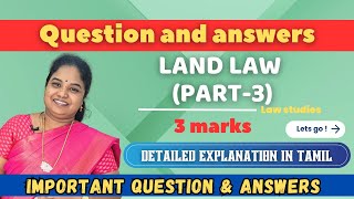 Land Law 3 Marks Part 3Questions and answers 💯 👍💪llb exam llbnotes exampreparation landlaw [upl. by Mackenzie]