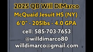 2025 QB Will DiMarco  PreSeason Highlight 08302024 Video [upl. by Aloiv528]