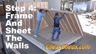 How To Frame And Sheet The Walls For A Tall Barn And Deluxe Gable Roof Shed [upl. by Reffinej456]