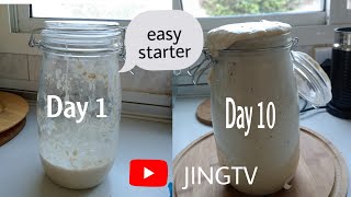 HOW TO MAKE EASY SOURDOUGH STARTER RECIPES FOR 10 DAYS ll GUIDE FOR BEGINNER ll JINGTV [upl. by Saimerej150]