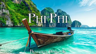 PHI PHI ISLANDS  THAILAND IN 4K UHD With Calming Music  Thailand From Above UHD [upl. by Aylad]