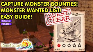 Rune Factory 5  How To Capture Monsters Bounties For Wanted List  Goblin Archer Location [upl. by Bussy]