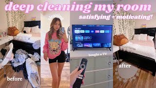 deep cleaning amp organizing my room ☁️ 🪴 satisfying motivating [upl. by Arne]