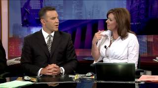 WGN Morning News Anchor Larry Potash Thanks CoAnchor for not wearing Bikini [upl. by Debarath]