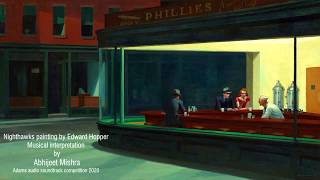 Nighthawks Painting  Edward Hopper  Musical interpretation by Abhijeet Mishra [upl. by Eimaral]