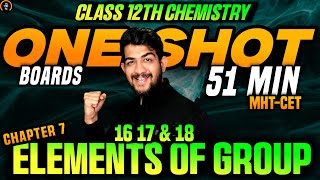 CH7 elements of group 16 17 18 class 12 one shot  maharashtra hsc board 2025 exam important 12vi [upl. by Craven977]