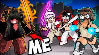 I Went UNDERCOVER in a GIRLS ONLY CLAN in ROBLOX The Strongest Battlegrounds [upl. by Nawd]