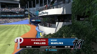 MLB The Show 24 PS5 Miami Marlins Season Game 143 PHI  MIA [upl. by Bili615]