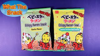 Babystar Crispy Ramen Snack Garlic Flavor amp Japanese Pork Bone Soup Japan [upl. by Ennybor]