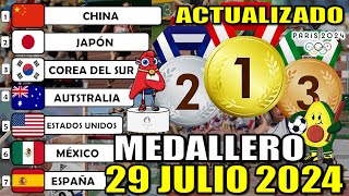 Medallero ACTUALIZADO Juegos Olímpicos París 2024 EN VIVO hoy lunes 29 julio 2024 olimpiadas medalla [upl. by Ozan720]