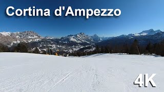 Cortina dAmpezzo Ski Resort  Ski slope 38  4K video [upl. by Sitruk]