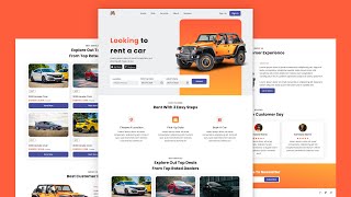 Responsive Car Rental Website Using HTML CSS And JavaScript [upl. by Sedecrem879]