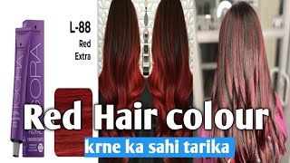 Red hair colour L88 Schwarzkopfhow to red hair colour [upl. by Amerd]