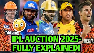 IPL 2025 AUCTION  ALL RETENTION RTM RULES Fully Explained 🔥 IPL Cricket News Facts [upl. by Frayda]