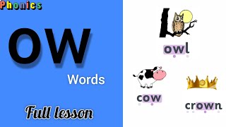 ow sound words Jolly phonics ow blending words phonics ow spelling rules [upl. by Aseefan]