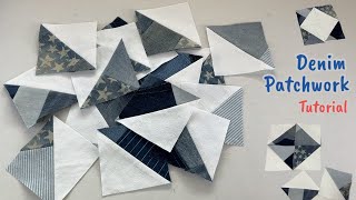 denim patchwork ideas  denim patchwork tutorial [upl. by Valdas433]