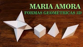 DIY FORMAS GEOMÉTRICAS 3D  CUBO  PRISMA  ESTRELA  com moldes [upl. by Allan205]