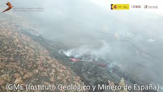 Erupción Cumbre Vieja La Plama 21sept21Nueva boca Instituto Geológico y Minero de España IGME [upl. by Eirdua]