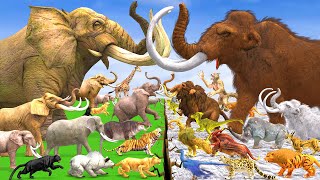 Prehistoric Animals Epic Battle Ice Age Animals vs Wild Animals  Animal Revolt Battle Simulator [upl. by Sinai]