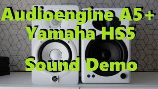 Yamaha HS5 vs Audioengine A5  Sound Demo w Bass Test [upl. by Shirk303]