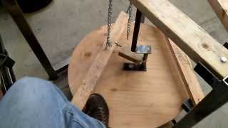 Treadle powered pottery wheel [upl. by Sesilu]