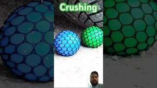 Crushing of ball and yellow beads with car tyre experiment satisfying crushingcrunchyshortsfeed [upl. by Theona]