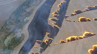 Aerial View Burning stubble south east Victoria Australia [upl. by Anaoj864]