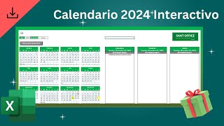 Calendario Interactivo 2024  SANT OFFICE  Archivo Descargable Gratis [upl. by Aticnemrac]