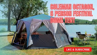 Coleman Tent Octagon 6 Man Festival Dome Tent UK Camping Gear [upl. by Anesuza]