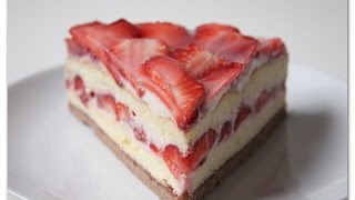 Meyve soslu çilekli yaş pasta ev yapımı hafif pasta Doğum günü pastasıStrawberry cake recipe [upl. by Nihcas]