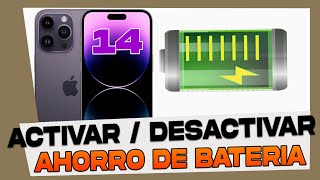 Como Activar y Desactivar el Modo Ahorro de Energia en iPhone 14 14 Pro 14 Max y 14 Pro Max [upl. by Dalenna349]