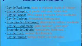 Leyes y principios de gestión del tiempo Gestión Tiempo 4 [upl. by Crotty]