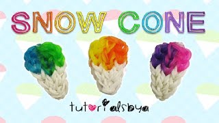 NEW EASY Snow Cone Charm Rainbow Loom Tutorial [upl. by Esra]