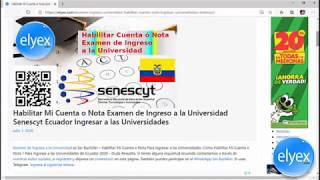 Habilitar Mi Cuenta o Nota Examen de Ingreso Universidad Senescyt Ecuador Ingresar Universidades [upl. by Anilecram]